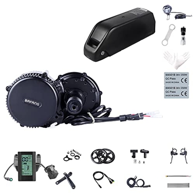 BAFANG Ebike BBS02B 48V 750W Kit de Conversión de Bicicleta de montaña con Motor Central Bicicleta con Batería de 48V 11.6/13/17.5/18Ah Hailong, Bater