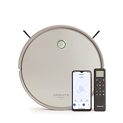 CREATE / NETBOT S40 / Robot Aspirador y fregasuelos Inteligente / Alta Potencia 4000Pa,con mapeo, WiFi, Alexa, App, Batería Larga duración 180 Minutos