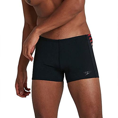 Speedo Tech Panel Swim Briefs Hombre, Hombre, 804510G183, Noir/Lazer Lemon/Dragonfire Orange, 3XL