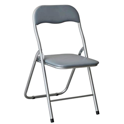 Acan Hersig - Silla Plegable metálica, Asiento y Respaldo Acolchado, Gomas Antideslizantes y reposapiés, hogar, jardín, Camping (Gris, 80 x 43 x 45 cm en oferta