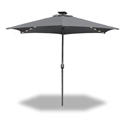Sonnewelt Sombrilla de Jardín Ø300 cm con luces LED solares, Sombrillas terraza, parasol jardin, sombrilla con manivela, protección UV, sin soporte, p precio