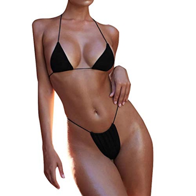 Bikinis Mujer 2019 Brasileños SHOBDW Color Sólido Conjunto de Bikini Push Up Traje de Baño Mujer Dos Piezass Tanga Mujer Vendaje Acolchado Bra Bandeau