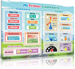 Mi Primer Calendario - Calendario Magnético para Niños - Juguete Educativo y de Aprendizaje para Niños y Niñas en Edad Preescolar – Tiempo, Emociones, en oferta