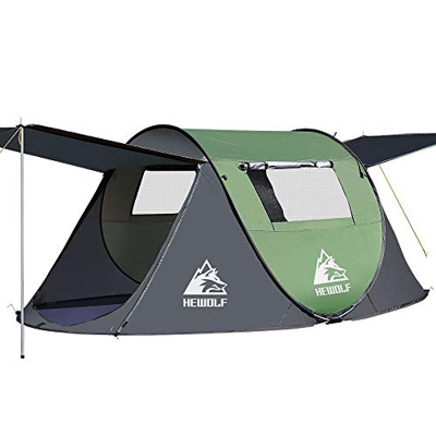 HEWOLF Tienda de Campaña Instantánea 2-3 Personas Portátil Tiendas de Campaña Automáticas Impermeable Fácil de Instalar para Acampada y Senderismo Pla