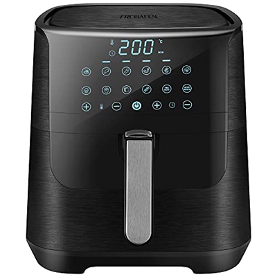 Freidora sin Aceite, Freihafen 1800W 5,5L XXL Freidora Aire con 12 Programas, Precalentar y Mantener Caliente, Air Fryer con Pantalla LED Táctil, Sin 
