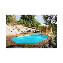 Gre 790098 790098-Piscina ovalada SUNBAY 672 x 472 x 146 cm con escalera Ext. Madera/Int. Acero inoxidable y filtro de arena 12 m3/h precio