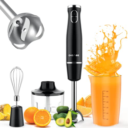 CHeflee MultifuncióN 5 En 1Batidora De Mano 1000W Batidora De InmersióN Profesional,Vaso Medidor De 600 Ml, Batidor, Batidoras [Clase de eficiencia en precio