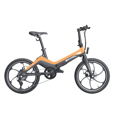 Behumax - Bicicleta eléctrica E-Urban 790 Orange, Motor de 250 W, Ruedas de 20 Pulgadas, Modelo Plegable, con Faro led Delantero y Sistema de Velocida