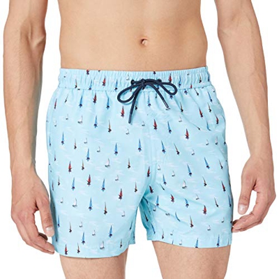 Springfield Bañador para Hombre, Estampado Turquesa, L