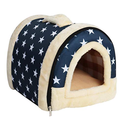 YouthUnion Cama para Mascota, Casa Estera Casera Diseño de Triángulo Edredón Máquina Saco de Dormir Caliente Lavable Cómoda para Gatito Gatos Perros C precio