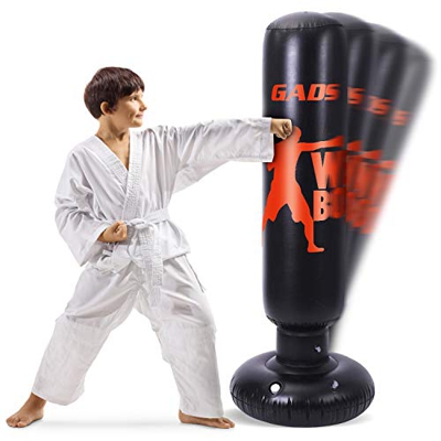 Saco de boxeo Gads para niños y adultos | Bolsa inflable de primera calidad para un rebote inmediato | Bolsa independiente de 62 pulgadas para boxeo, 