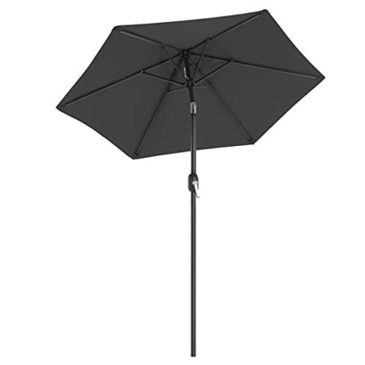 SONGMICS Sombrilla de jardín de 2 m, Sombrilla con protección UPF50+, Mástil Varilla de Metal, Inclinable, Base no incluida, para Patio balcón terraza
