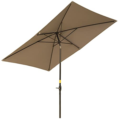 Outsunny Sombrilla de Jardín 200x300x248 cm Protección UV50+ Parasol de Aluminio Inclinable con Techo de Ventilación y Manivela para Terraza Balcón Ex