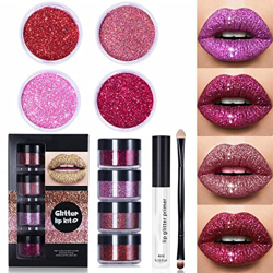 Stay Golden Cosmetics Glitter Lip Kit, Glitter Lip Kit Liquid Lipstick Set, Diamond and Glitter Metallic Lipstick, Waterproof Long Lasting & Smudge Pr características