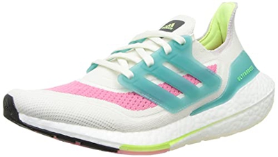 adidas Ultraboost 21, Road Running Shoe Mujer, White Tint/Mint Ton/Rose Tone, 38 EU