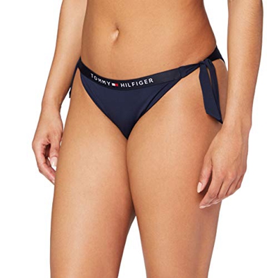 Tommy Hilfiger Cheeky Side Tie Bikini, Parte de arriba de bikini Mujer, Azul (Pitch Blue 654-870), L