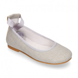 Bailarina Niña Tipo Ballet Ceremonia Con Cintas Cruzadas En Lino. 27 Gris Perla características