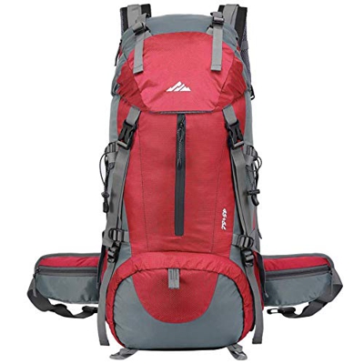 Lukasa Mochila de Senderismo 50L con Cubierta Impermeable, Mochila Trekking al Aire Libre, Bolsa para Caminatas Adecuada para Caminatas, Acampadas, De