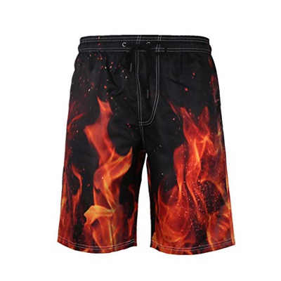 Mateju Pantalones de Playa Talla Grande 3D, Bañadores de Deporte para Hombre de Estampados Verano Entrenamiento Cortos de Surf Natación Pantalón (M,Fu