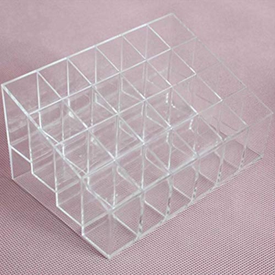 24 Grid Lipstick Holder Plastic Cosmetic Organizer Lipsticks Display Rack Portable Makeup Storage Box -Transparent