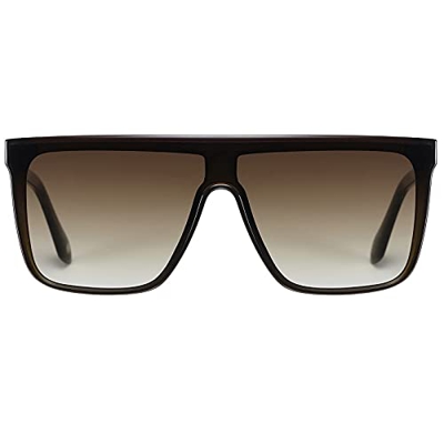 H HELMUT JUST Gafas de Sol Grande para Mujer Hombre Cuadrado Rectangulares Montura Ligero de TR90 Lente de Nailon Superior Plana Una Pieza