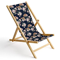 Ferocity Tumbona de Madera Plegable, Silla de Playa con Funda Intercambiable, diseño Rosas Viejas 1 [119] en oferta