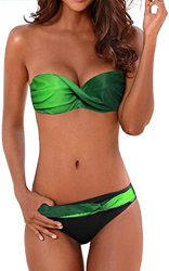 EUDOLAH Bikini Push Up Mujer Chica con Capestro Sets Traje de Baño Retorcido Linda para Piscina Playa d-Verde,L características