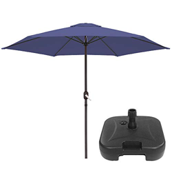 Parasol sombrilla de Aluminio clásico de 270 cm - LOLAhome (con Base de Parasol, Azul) características