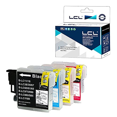 LCL Cartucho de Tinta Compatible LC980 LC1100 LC1100BK LC1100C LC1100M LC1100Y Reemplazo para Brother DCP-195C DCP-145C MFC-5890CN MFC-6490CW MFC-250C