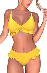 heekpek Bikini con Escote en V Mujer Bikinis Brasileños Trajes de Baño para Mujer Dos Piezas Bañador Mujer Sexy en oferta