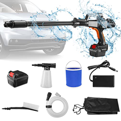 TOPQSC Lavadora de Alta Presión Inalámbrica, Limpiador Presión Portátil, Limpiador a Presión Eléctrico 2 Batería, 16,8 V, 1500ma, 4 L / Min, con Boqui en oferta