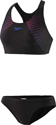 Speedo Bikini-68-12596F228 Bikini, Mujer, Black/Beautiful Blue/Elec Pink, 38