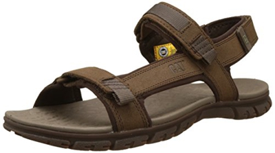 Cat Footwear Atchison, Sandalias de Punta Descubierta Hombre, Marrón (Mens Dark Earth), 45 EU