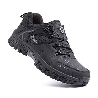 Zapatillas Trekking Hombre Antideslizantes Zapatos de Senderismo Transpirable Botas Montaña Bajas al Aire Libre 3 Negro 39 EU