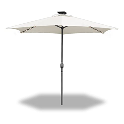 Sonnewelt Sombrilla de Jardín Ø350 cm con luces LED solares, Sombrillas terraza, parasol jardin, sombrilla con manivela, protección UV, sin soporte, p características