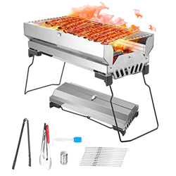 PaNt Barbacoa de Carbón Barbacoa Portátil y Plegable de Acero Inoxidable, Barbacoa Asador al Aire Libre Parrillada de Acero Inoxidable Fiesta BBQ de F precio