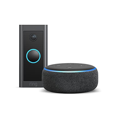 Ring Video Doorbell Wired de + Amazon Echo Dot (3.ª generación) - Altavoz inteligente con Alexa | Vídeo HD, detección de movimiento avanzada e instala
