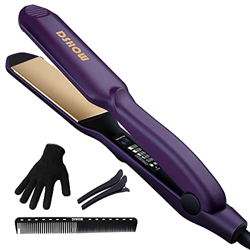 Plancha de pelo DSHOW Tourmaline Ceramic Fast Heating Easy Use Wide Straightening Iron for All Hair Types Birthday for Lady women Mom Wife Her (Morado en oferta