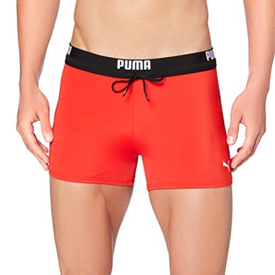 PUMA Logo Men's Swimming Trunks Bañador, Rojo, XXL para Hombre