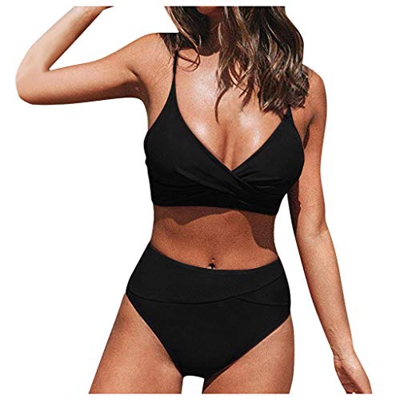 riou Traje De Baño Mujer Push up Sexy Conjuntos de Bikinis para Mujer Cintura Alta Acolchado Bra Tops y Braguitas Bikini Sets Talla Grande Bañador