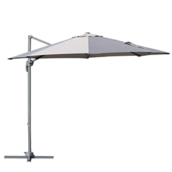 Outsunny Sombrilla de Aluminio Jardín Ø300x250 cm Parasol Excéntrico con Rotación 360° Inclinación de 6 Niveles con Manivela Ventilación y Base Cruzad precio