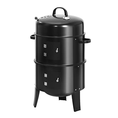 Laneetal Ahumador Barbacoa de Carbón, Asador Parrillas con Puertas, Barbacoa Redonda con Rejillas, Gran Capacidad para Picnic y Fiestas en Jardín, Ace