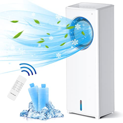 Enfriador de Aire, Aire Acondicionado Portátil Móvil 4 en 1, se puede Usar para Enfriar, Ventilador, Humidificar y Purificar, sin Diseño de Cuchillas, en oferta