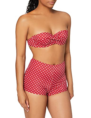 Iris & Lilly Auk206801 Parte Superior de Bikini, Rojo/Blanco, Topos, 42