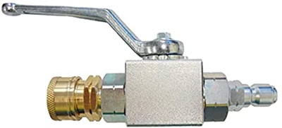 Llave de corte alta presión para hidrolimpiadora. Kit válvula de bola mas enchufes rápidos de bolas Quick-Connect 3/8.