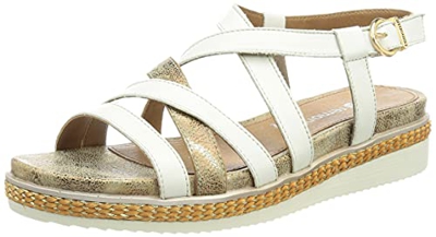Remonte R4550, Sandalia Mujer, Bianco Antique 80, 42 EU