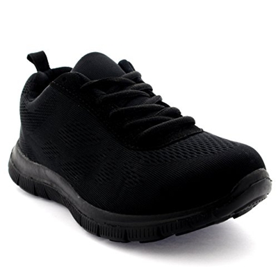 Mujer Get Fit Mesh Go Ejecutarning Atlético Caminar Zapatos Ejecutar - Negro/Negro - 38
