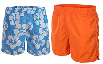 Octopus Bañador para hombre, pack doble (2 unidades) f5630, Azul Hibisco Naranja, M