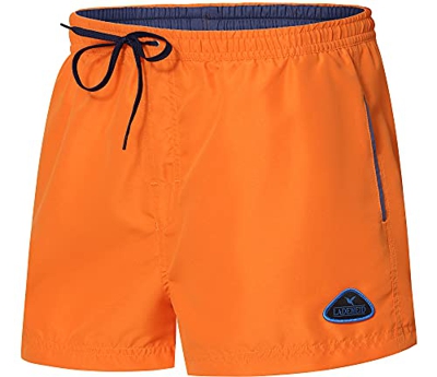 Ladeheid Trajes de Baño de Hombre Pantalones Cortos de Playa LAZA1001 (Naranja Cobalto, 4XL)