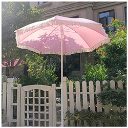 Y&J Rosa Parasol Jardin Exterior 1,6 m/con Borlas/Sombrillas Playa Impermeable/Ajustable en Altura/para Decoración de Bodas, Terraza, Balcón y Césped precio